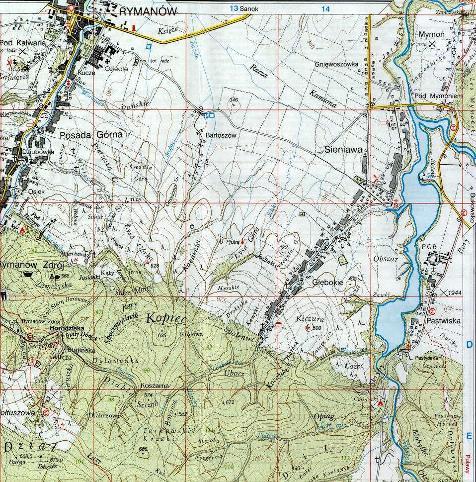 Historical map sheet from LEMKO.org maps100 collection